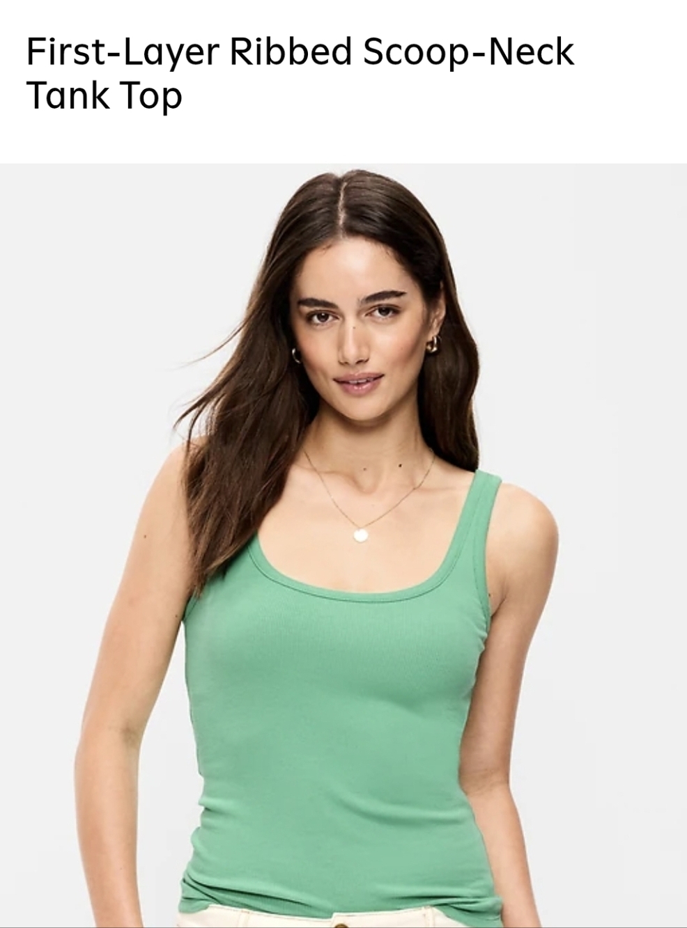 Old Navy Ribbed Scoop-Neck Tank Top in Mint Green